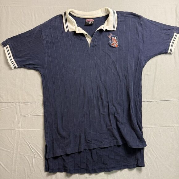 Stitches Other - Vintage Detroit Tigers Polo Shirt 1990s XL Fit Blue MLB Baseball Stitches Brand